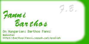 fanni barthos business card